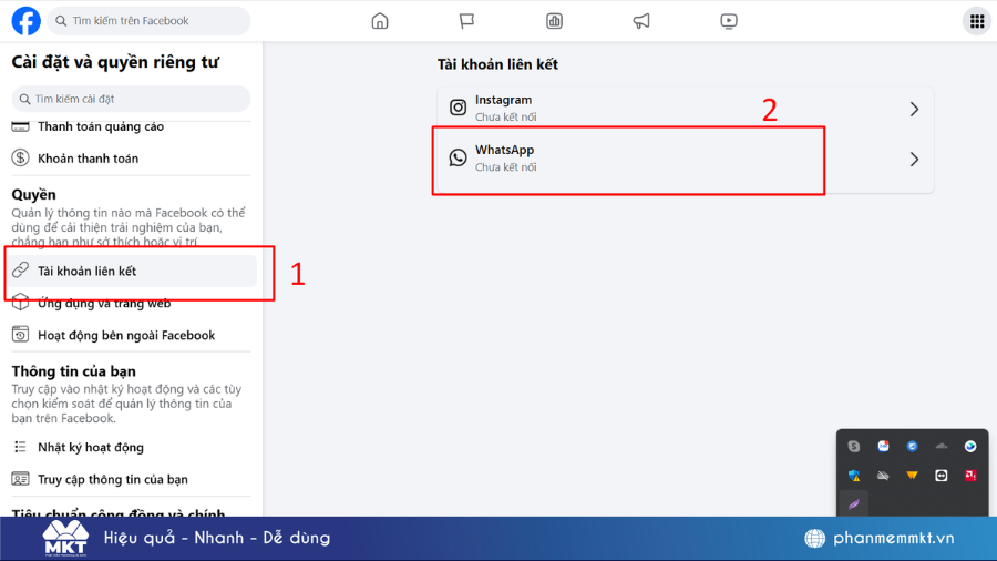 Cách liên kết WhatsApp với Facebook
