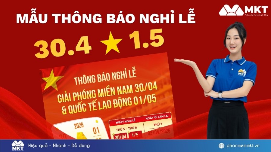 5+ Mẫu thông báo nghỉ lễ 30/4 - 1/5 cho nhân viên, công ty, trường học 2026 26 Tổng hợp các mẫu thông báo nghỉ lễ 30/4 - 1/5