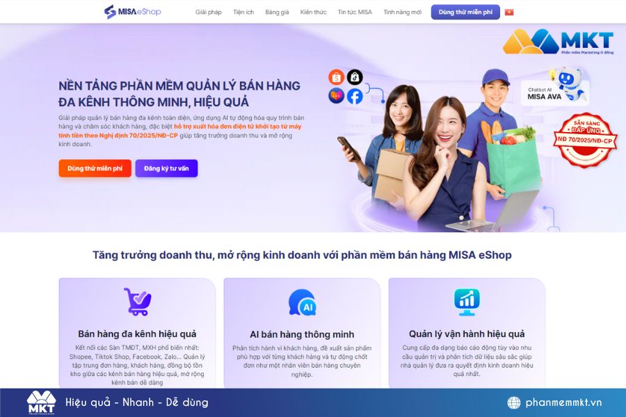 phần mềm quản lý bán hàng đa kênh miễn phí