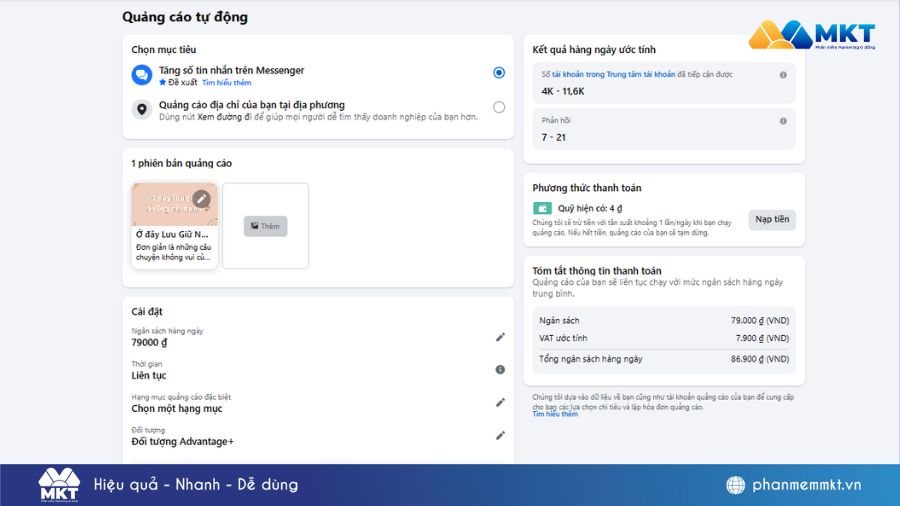 Quảng cáo tự động trên Facebook