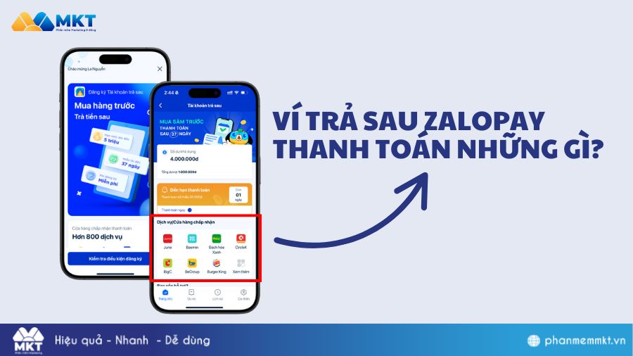 Ví trả sau ZaloPay thanh toán những gì?