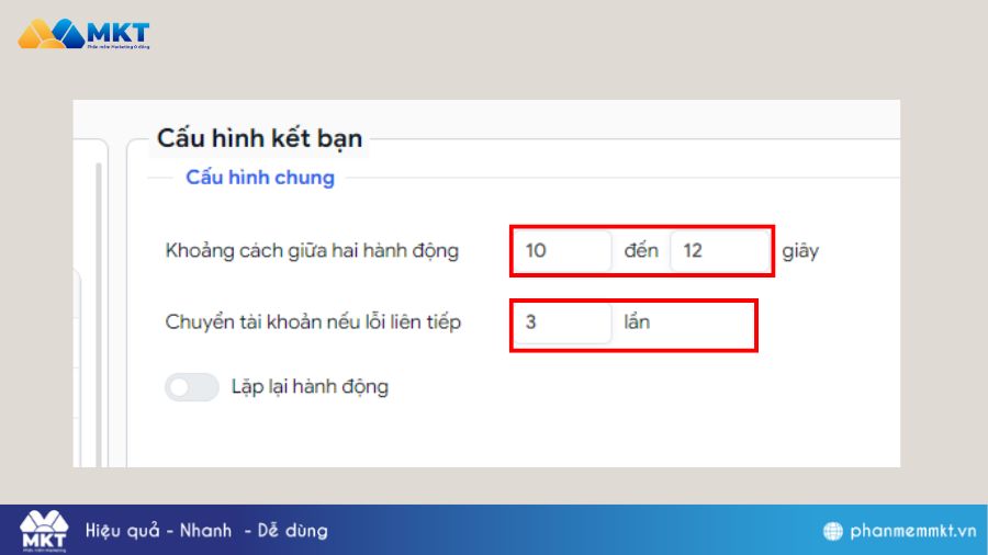 Kết bạn trên phần mềm MKT Care