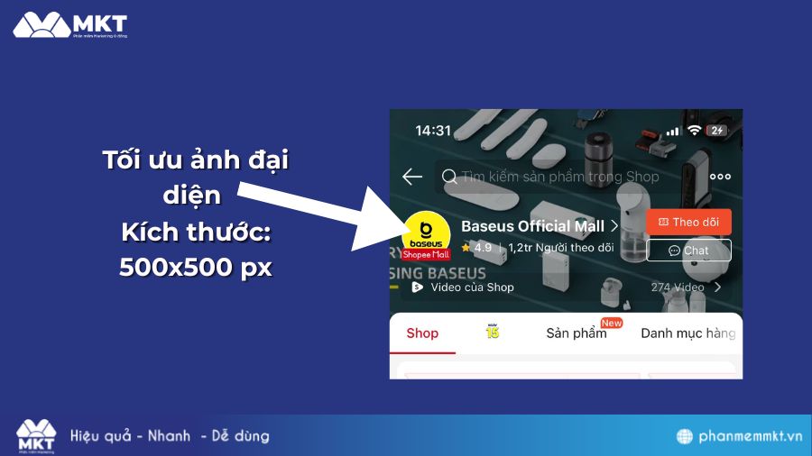 Kích thước ảnh đại diện Shopee