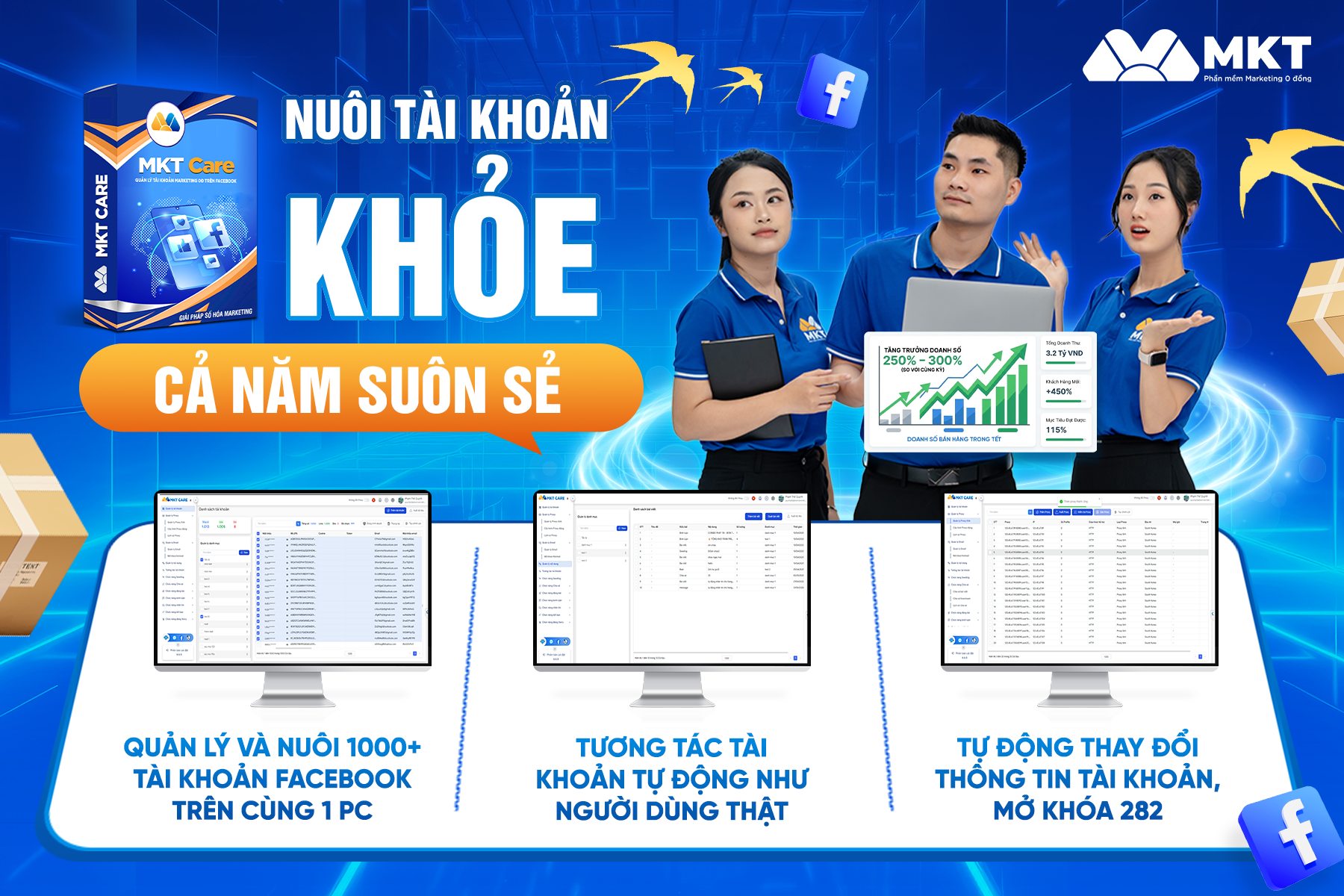 MKT Care nuôi 1000+ tài khoản Facebook tự động MKT Care nuôi 1000+ tài khoản Facebook tự động