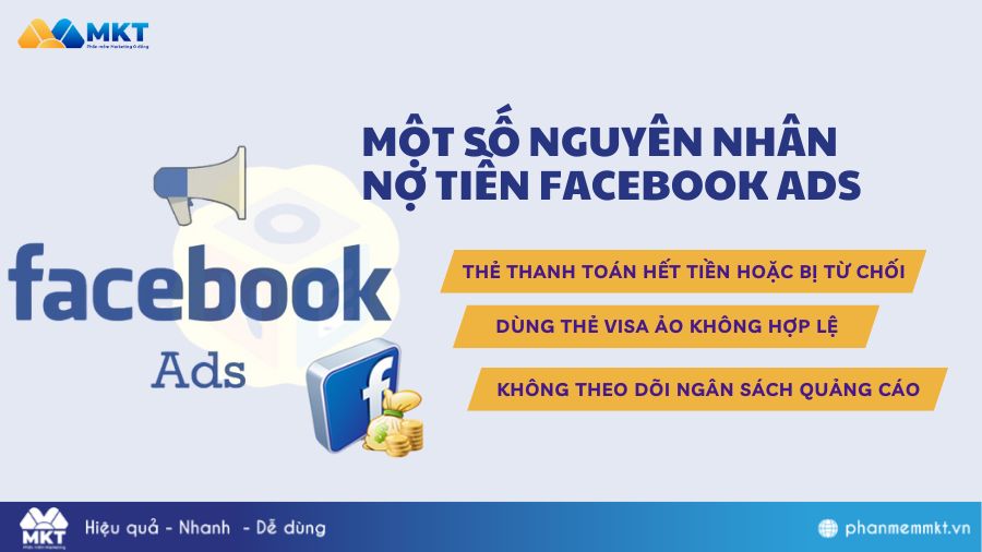 Một số nguyên nhân nợ tiền Facebook ads