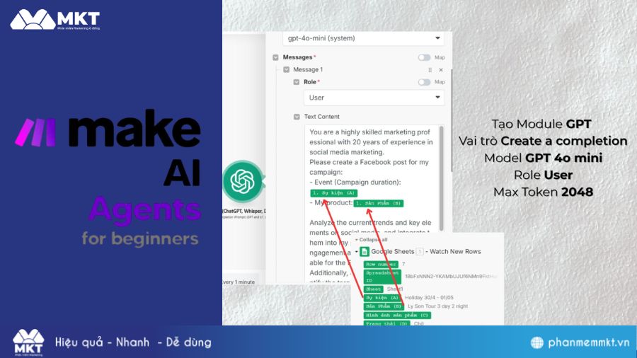 Cách tạo bài đăng Facebook bằng AI với Make AI