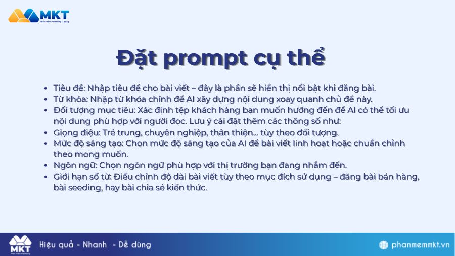 Đặt prompt cụ thể