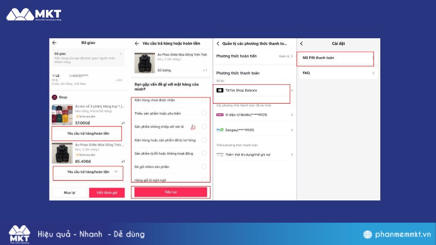 Cách nhận hoàn tiền từ TikTok shop balance