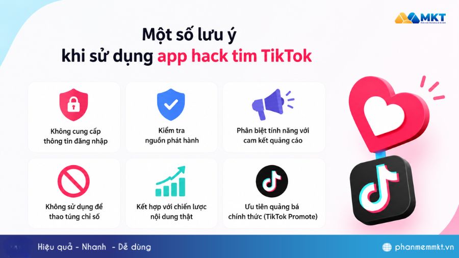 Top 8 app tăng tim TikTok hiệu quả cao 10 Một số lưu ý khi sử dụng app tăng tim TikTok