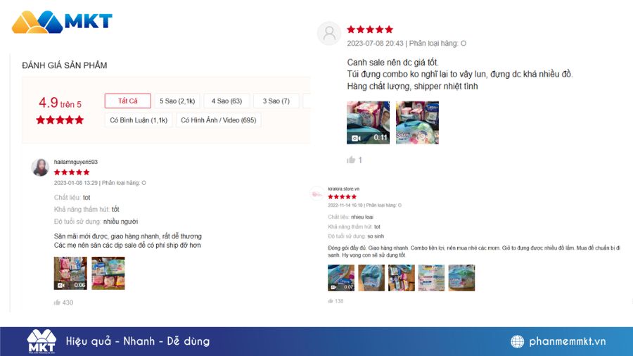 Tổng hợp 200+ mẫu câu đánh giá sản phẩm Shopee hay, đủ 50 ký tự 6 Mẫu đánh giá Shopee ngành mẹ và bé