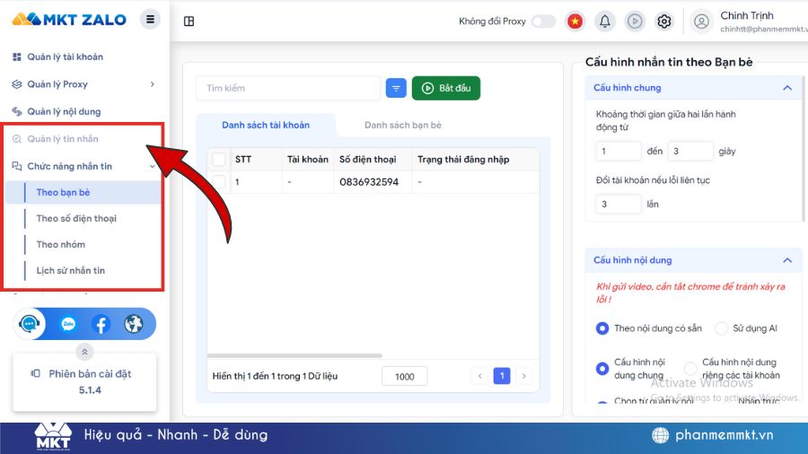 phần mềm quản lý tin nhắn Zalo