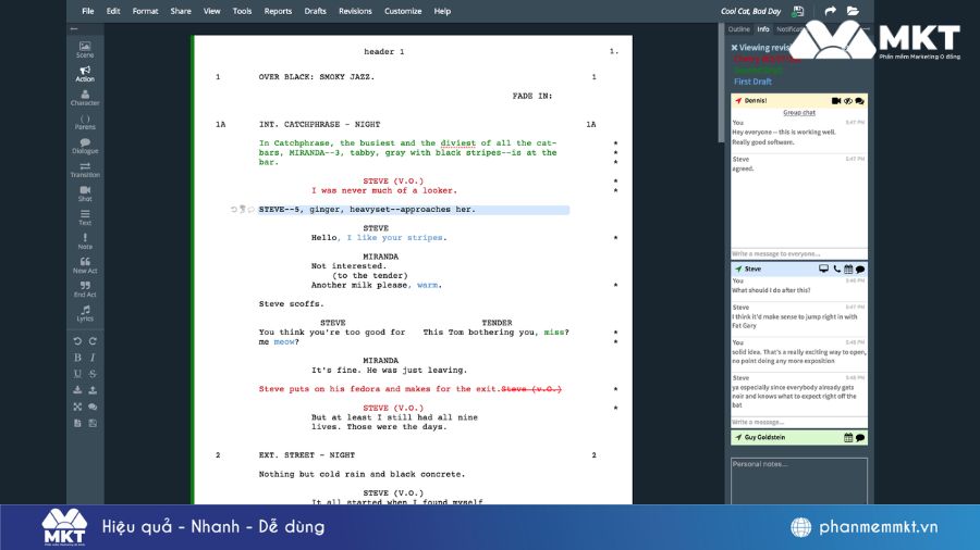 Phần mềm viết kịch bản WriterDuet Phần mềm viết kịch bản