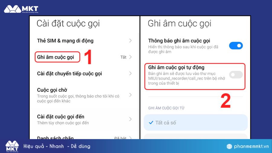 Cách ghi âm cuộc gọi trên điện thoại Xiaomi