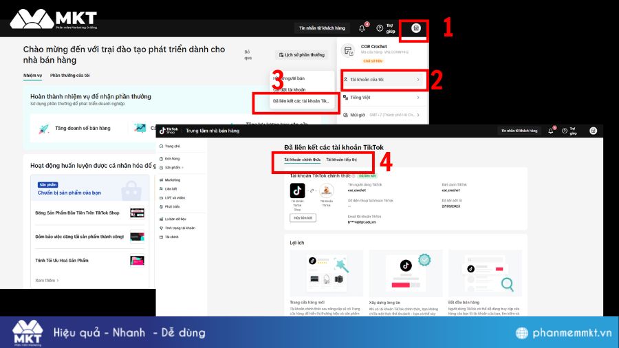 Cách liên kết nhiều tài khoản TikTok với TikTok Seller