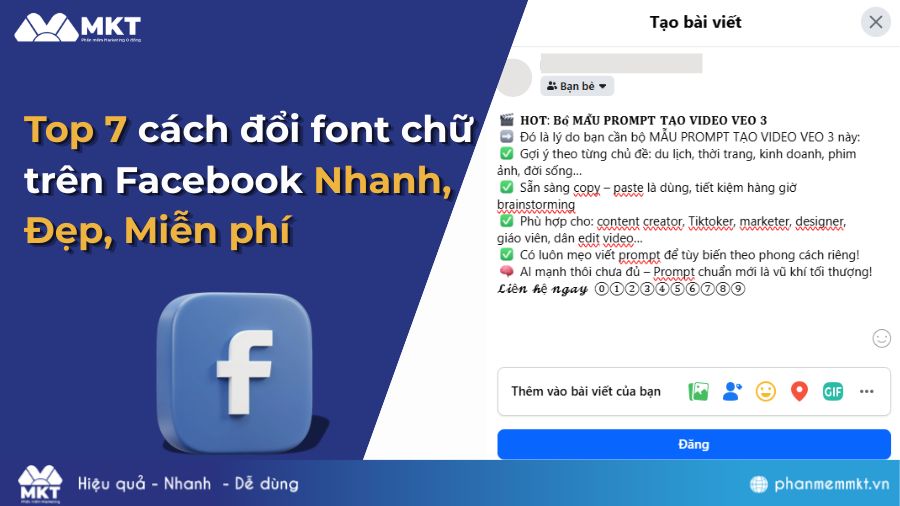 Cách đổi font chữ trên Facebook Nhanh, Đẹp, Miễn phí với 7 công cụ