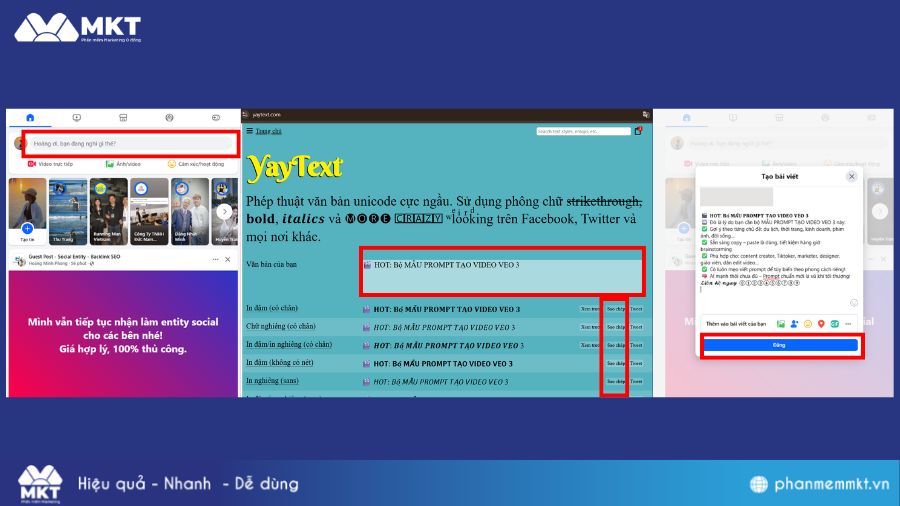 Hướng dẫn cách đổi font chữ bài viết Facebook