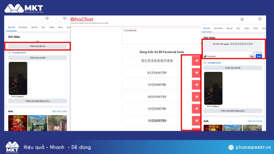 Hướng dẫn cách đổi font chữ tiểu sử Facebook