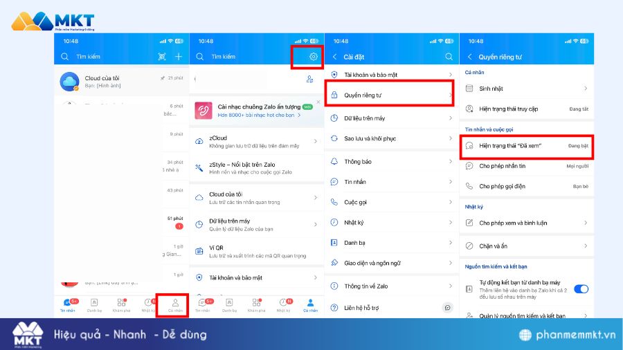 Hướng dẫn cách tắt thông báo đã xem trên zalo