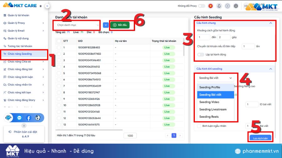 Hướng dẫn cách tăng like an toàn bằng MKT Care