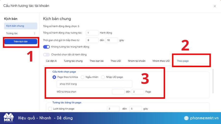 Cách buff like page, hack like fanpage Facebook cực hiệu quả 5 Cài đặt cấu hình tăng like Fanpage với MKT Care