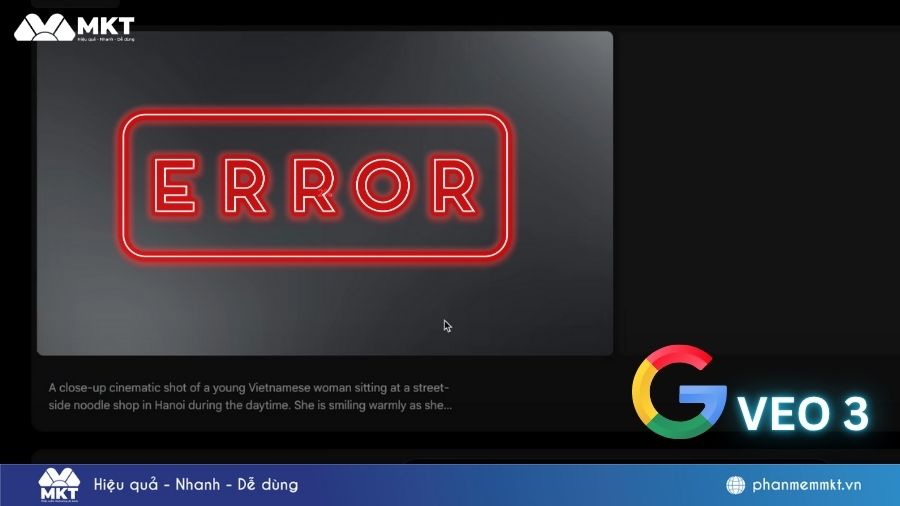 Các lỗi thường gặp khi tạo video trên Veo 3