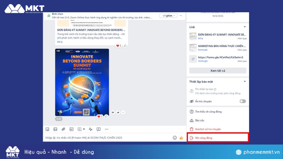 Cách chặn người khác thêm vào nhóm Zalo trên máy tính