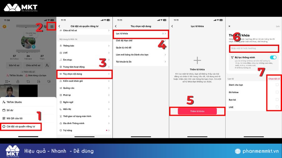 Cách lọc nội dung không mong muốn trên TikTok 