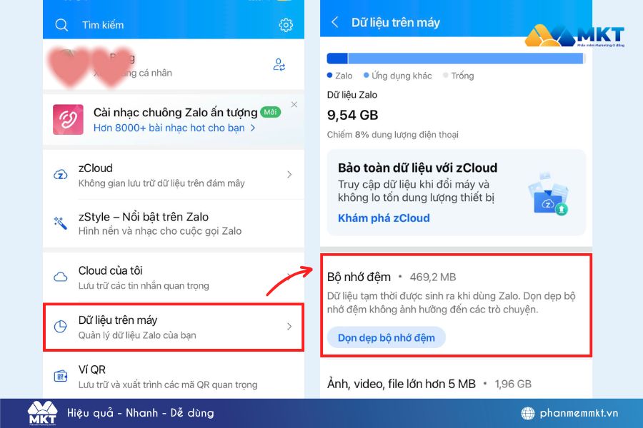 cách giảm dung lượng Zalo trên iPhone