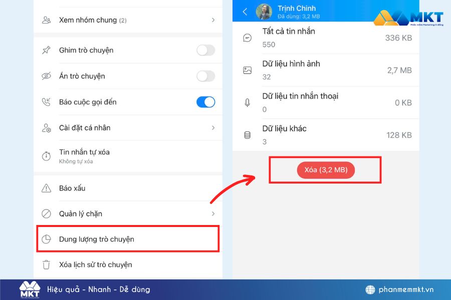 cách giảm dung lượng Zalo trên iPhone