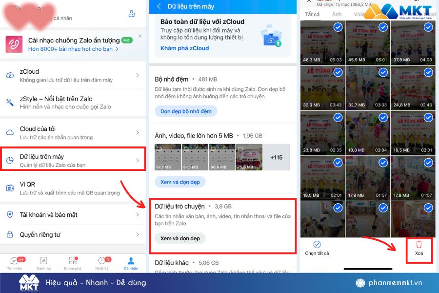 cách giảm dung lượng Zalo trên iPhone