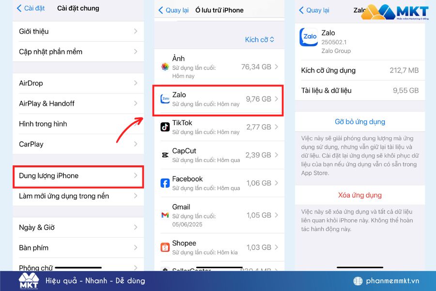 cách giảm dung lượng Zalo trên iPhone