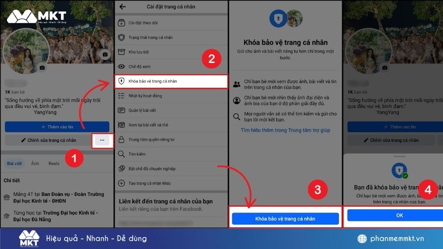 Cách khóa bảo vệ trang cá nhân Facebook
