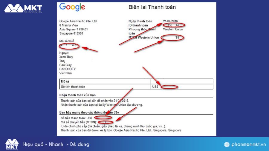 Cách rút tiền YouTube qua Western Union