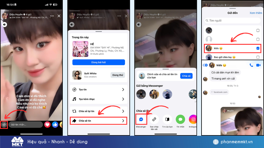 cách share story của người khác trên facebook