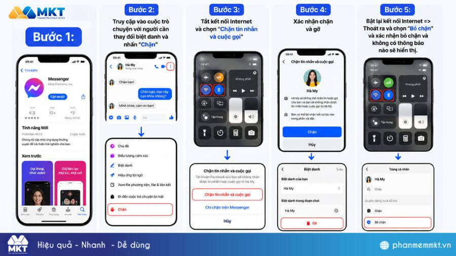 Cách xóa biệt danh trên messenger trên điện thoại Iphone