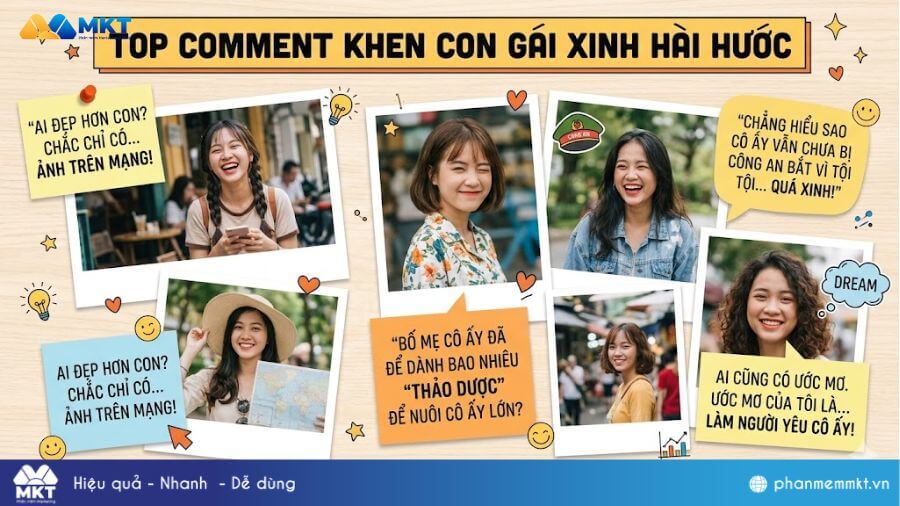 Comment khen con gái xinh hài hước Top comment khen con gái xinh hài hước
