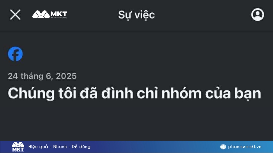 Thông báo của Facebook về khóa nhóm 