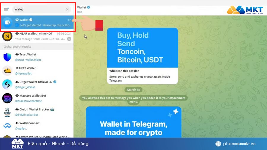 hướng dẫn tạo ví telegram