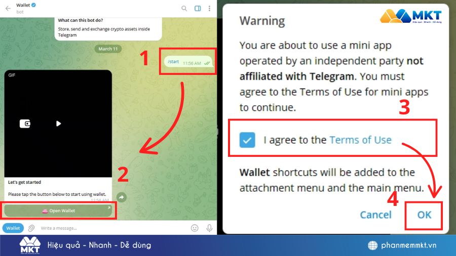 hướng dẫn tạo ví telegram