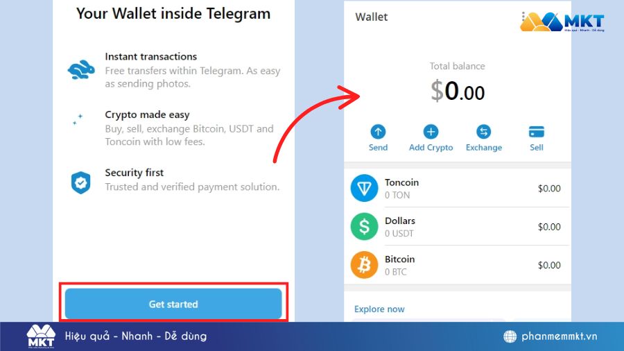 hướng dẫn tạo ví telegram