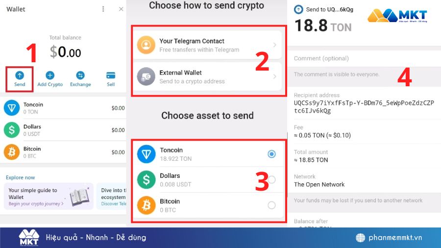 hướng dẫn tạo ví telegram