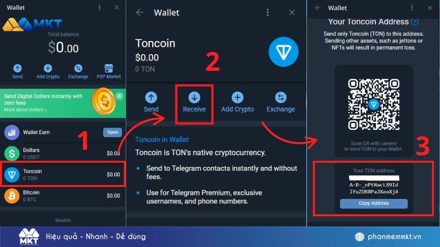 hướng dẫn tạo ví telegram
