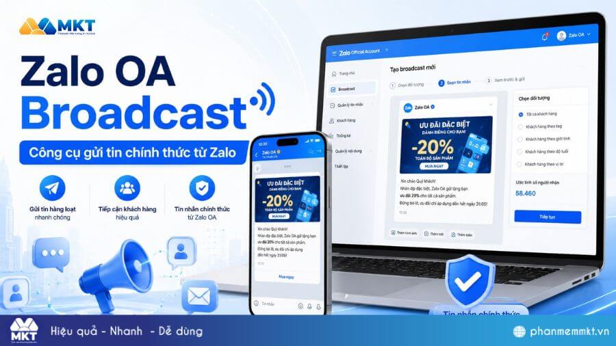 Top 10 phần mềm gửi tin nhắn Zalo hàng loạt hiệu quả 1 Zalo OA Broadcast - Công cụ gửi tin chính thức từ Zalo
