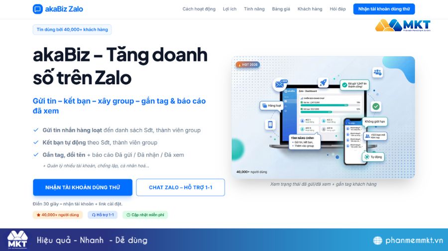 Top 10 phần mềm gửi tin nhắn Zalo hàng loạt hiệu quả 4 AkaBiz Zalo