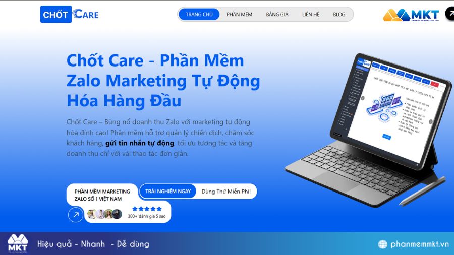 Top 10 phần mềm gửi tin nhắn Zalo hàng loạt hiệu quả 8 Chốt Care - Gửi tin nhắn hàng loạt trên Zalo