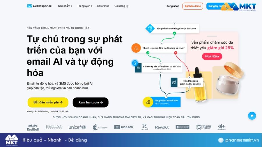 Phần mềm gửi Email hàng loạt Getresponse Phần mềm Marketing Automation