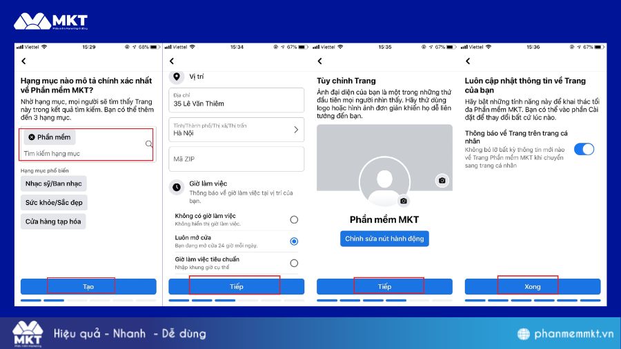 Tạo fanpage trên Facebook bằng điện thoại