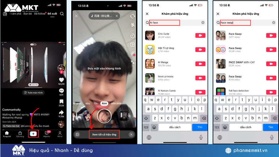 Cách ghép mặt vào video trên TikTok hot trend 2025
