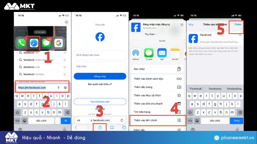 Tải qua Safari bằng Facebook Web App