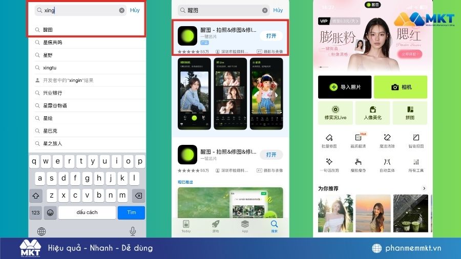 Cách tải Xingtu trên iOS không cần chuyển vùng